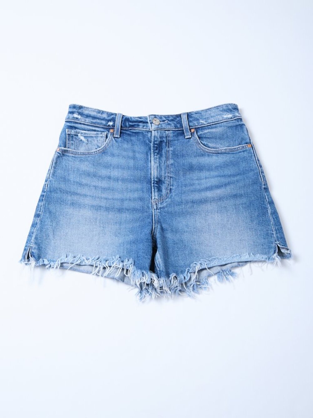 Paige Dani Short Emotion Distressed Frayed Hem High Rise Denim Size 27